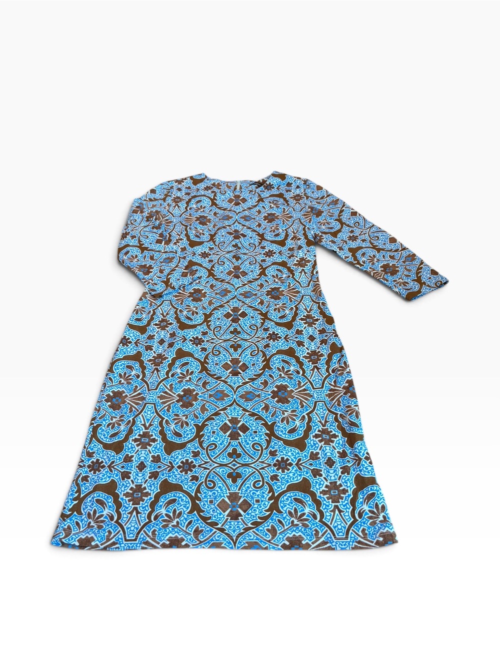 J. MCLAUGHLIN brown and blue Catalina cloth dress